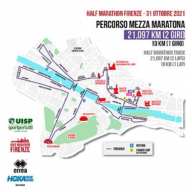 La mappa della Half Marathon