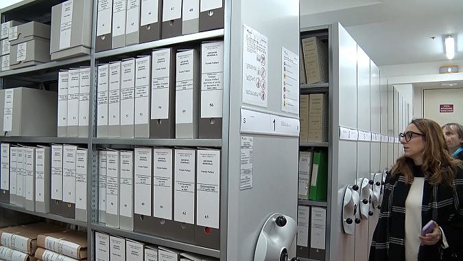 L'interno dell'Archivio storico del Consiglio regionale della Toscana