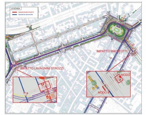 La mappa dell'intervento sui viali di Firenze