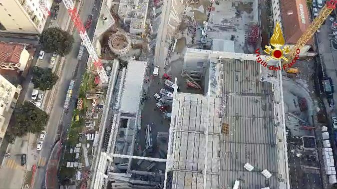 Il cantiere in cui è avvenuto il crollo