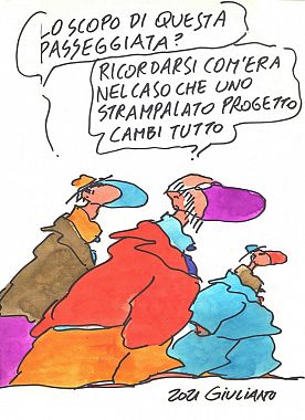 La vignetta dedicata da Giuliano alla passeggiata